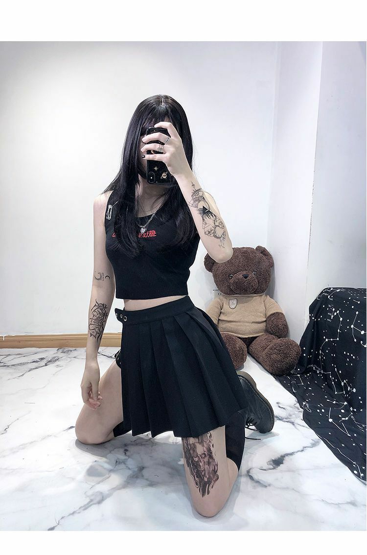 Y2K Mini Skirt with Built-in Shorts - 90s Grunge, Retro, Pastel Goth, Summer Outfits