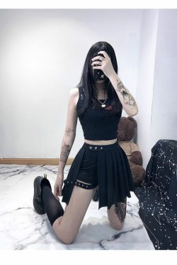 Y2K Mini Skirt with Built-in Shorts - 90s Grunge, Retro, Pastel Goth, Summer Outfits