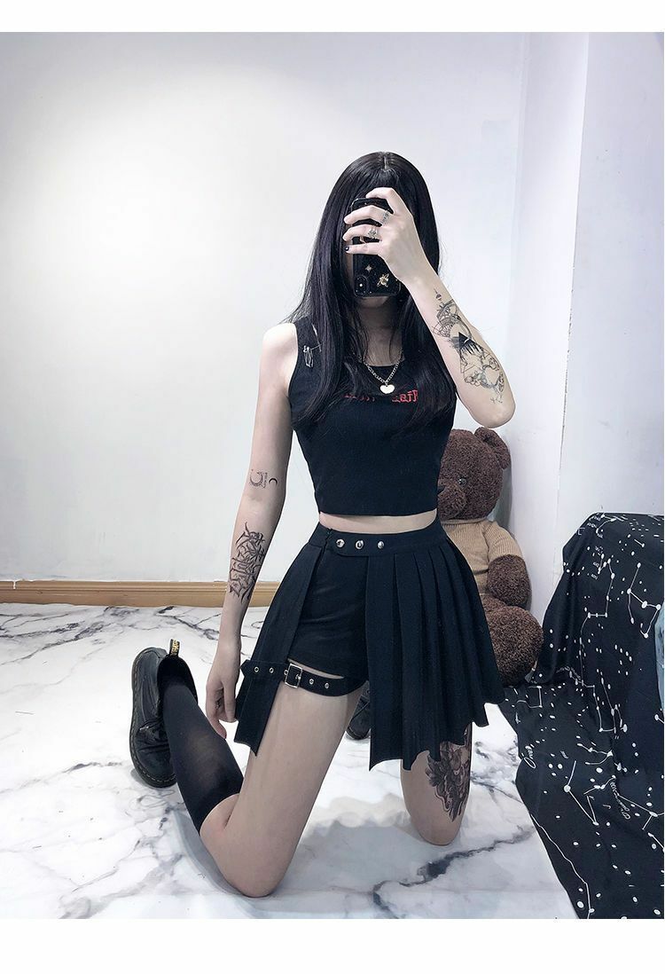 Y2K Mini Skirt with Built-in Shorts - 90s Grunge, Retro, Pastel Goth, Summer Outfits
