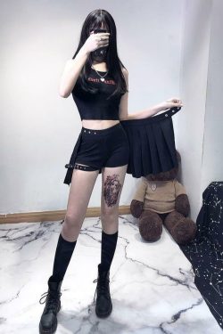 Y2K Mini Skirt with Built-in Shorts - 90s Grunge, Retro, Pastel Goth, Summer Outfits