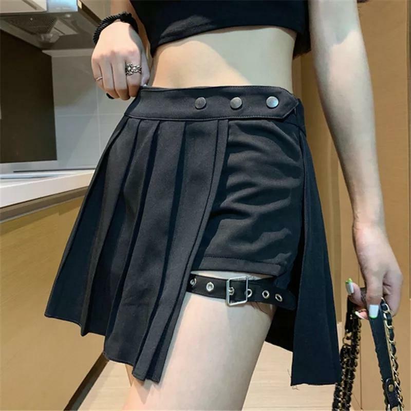 Y2K Mini Skirt with Built-in Shorts - 90s Grunge, Retro, Pastel Goth, Summer Outfits