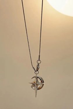 Y2K Moon and Star Necklace - Retro 90s Grunge, Pastel Goth, Y2K Fashion Accessory