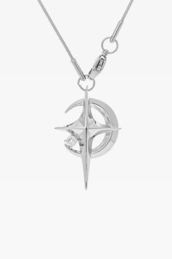 Y2K Moon and Star Necklace - Retro 90s Grunge, Pastel Goth, Y2K Fashion Accessory