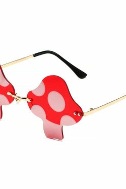 Y2K Mushroom Sunglasses - Retro 90s Grunge, Y2K Fashion, Summer Outfits, and Party Looks
