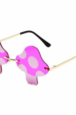 Y2K Mushroom Sunglasses - Retro 90s Grunge, Y2K Fashion, Summer Outfits, and Party Looks