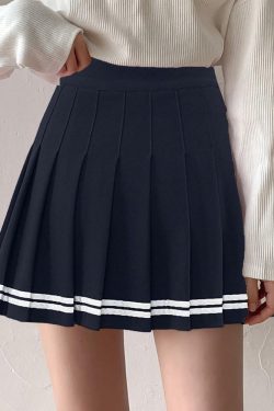 Y2K Navy Blue School Uniform Mini Skirt - 90s Grunge, Retro, and Summer Y2K Fashion
