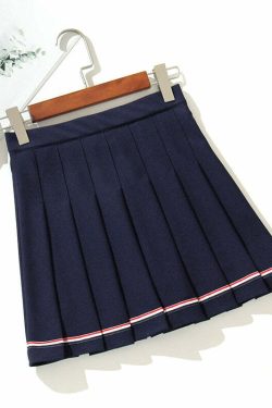 Y2K Navy Preppy Pleated Mini Skirt - 90s Grunge, Retro Summer, Y2K Party & Club Outfits