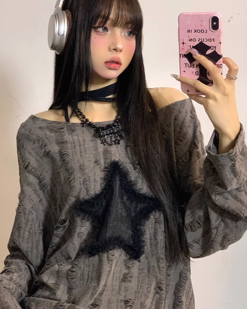 Y2K Off The Shoulder Top - Retro 90s Grunge, Summer Y2K Outfits, Baby Tees, and Pastel Goth