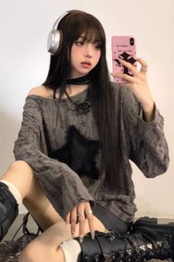 Y2K Off The Shoulder Top - Retro 90s Grunge, Summer Y2K Outfits, Baby Tees, and Pastel Goth