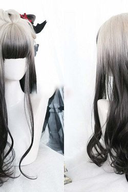 Y2K Ombre Cosplay Wig - Long Wavy with Bangs, Perfect for 90s Grunge, Retro, and Y2K