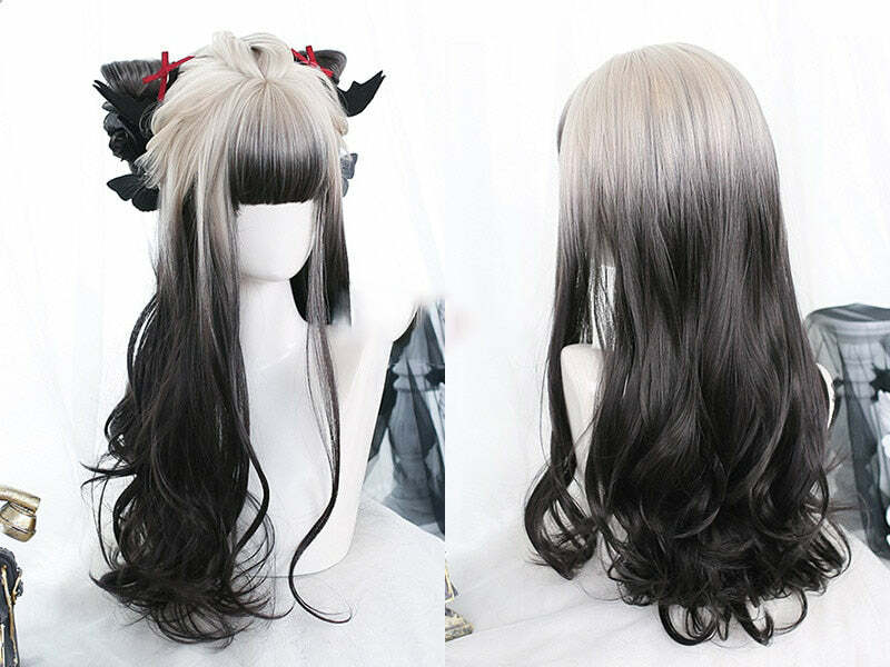Y2K Ombre Cosplay Wig - Long Wavy with Bangs, Perfect for 90s Grunge, Retro, and Y2K