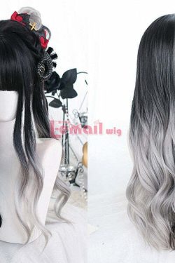 Y2K Ombre Cosplay Wig - Long Wavy with Bangs, Perfect for 90s Grunge, Retro, and Y2K
