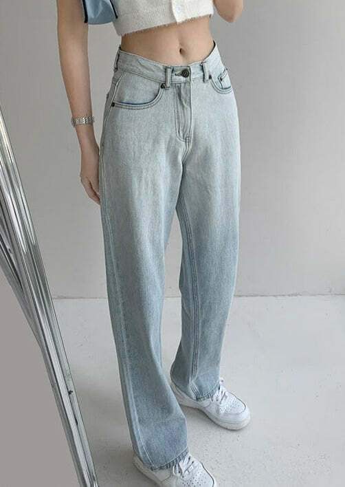 Y2K Ombre Flavours Bootcut Jeans - Retro 90s Grunge, Summer Y2K Outfits, Pastel Goth Style