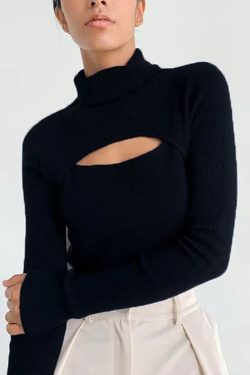 Y2K Open Chest Turtleneck - 90s Grunge, Retro Summer, Pastel Goth, Y2K Party & Club Outfits