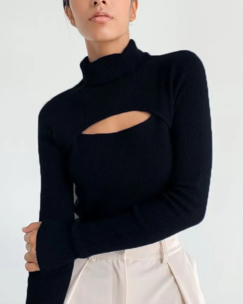 Y2K Open Chest Turtleneck - 90s Grunge, Retro Summer, Pastel Goth, Y2K Party & Club Outfits