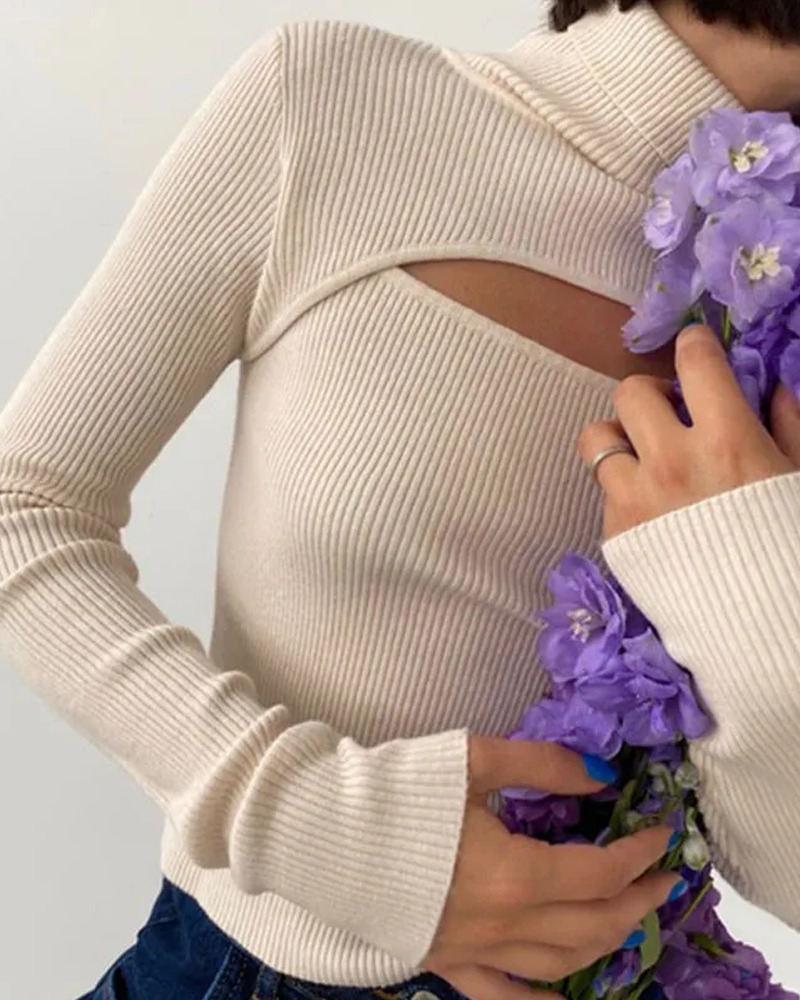 Y2K Open Chest Turtleneck - 90s Grunge, Retro Summer, Pastel Goth, Y2K Party & Club Outfits