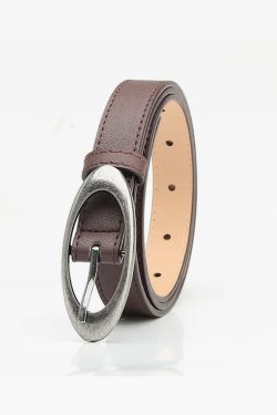 Y2K Oval Buckle Belt - Retro 90s Grunge, Gothic, and Pastel Goth Fashion Accessory