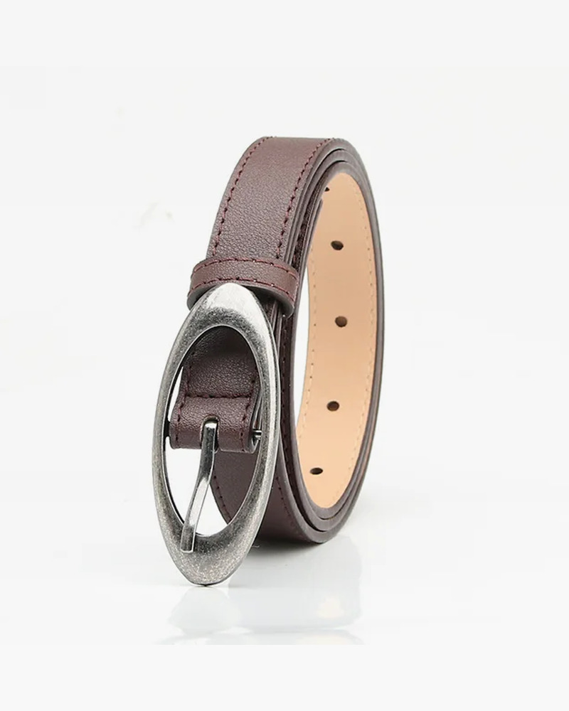 Y2K Oval Buckle Belt - Retro 90s Grunge, Gothic, and Pastel Goth Fashion Accessory