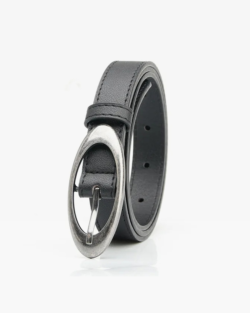 Y2K Oval Buckle Belt - Retro 90s Grunge, Gothic, and Pastel Goth Fashion Accessory