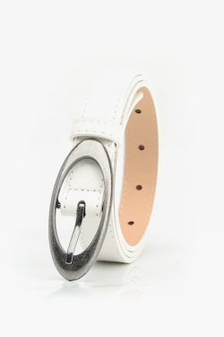 Y2K Oval Buckle Belt - Retro 90s Grunge, Gothic, and Pastel Goth Fashion Accessory