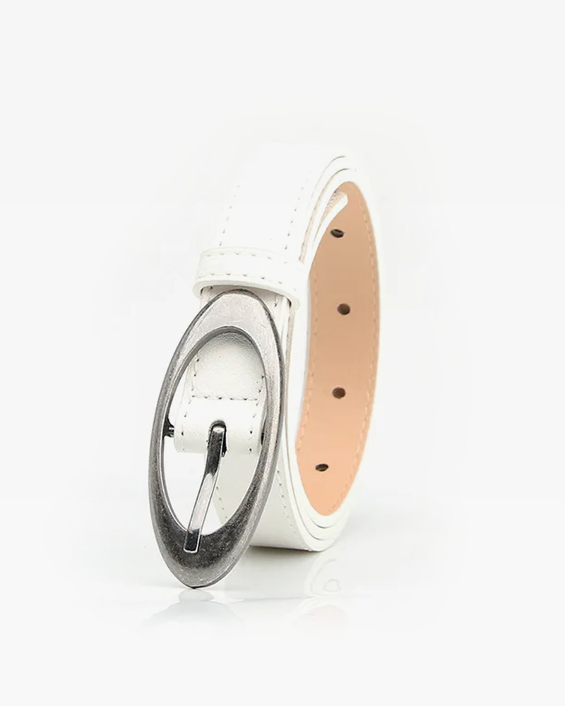Y2K Oval Buckle Belt - Retro 90s Grunge, Gothic, and Pastel Goth Fashion Accessory