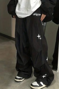 Y2K Parachute Pants - Retro 90s Grunge, Summer Y2K Outfits, Hip Hop Fashion, Pastel Goth Style