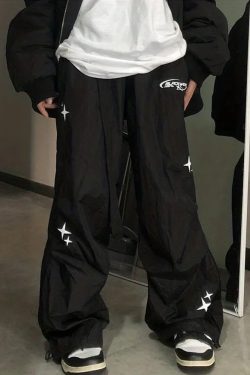 Y2K Parachute Pants - Retro 90s Grunge, Summer Y2K Outfits, Hip Hop Fashion, Pastel Goth Style