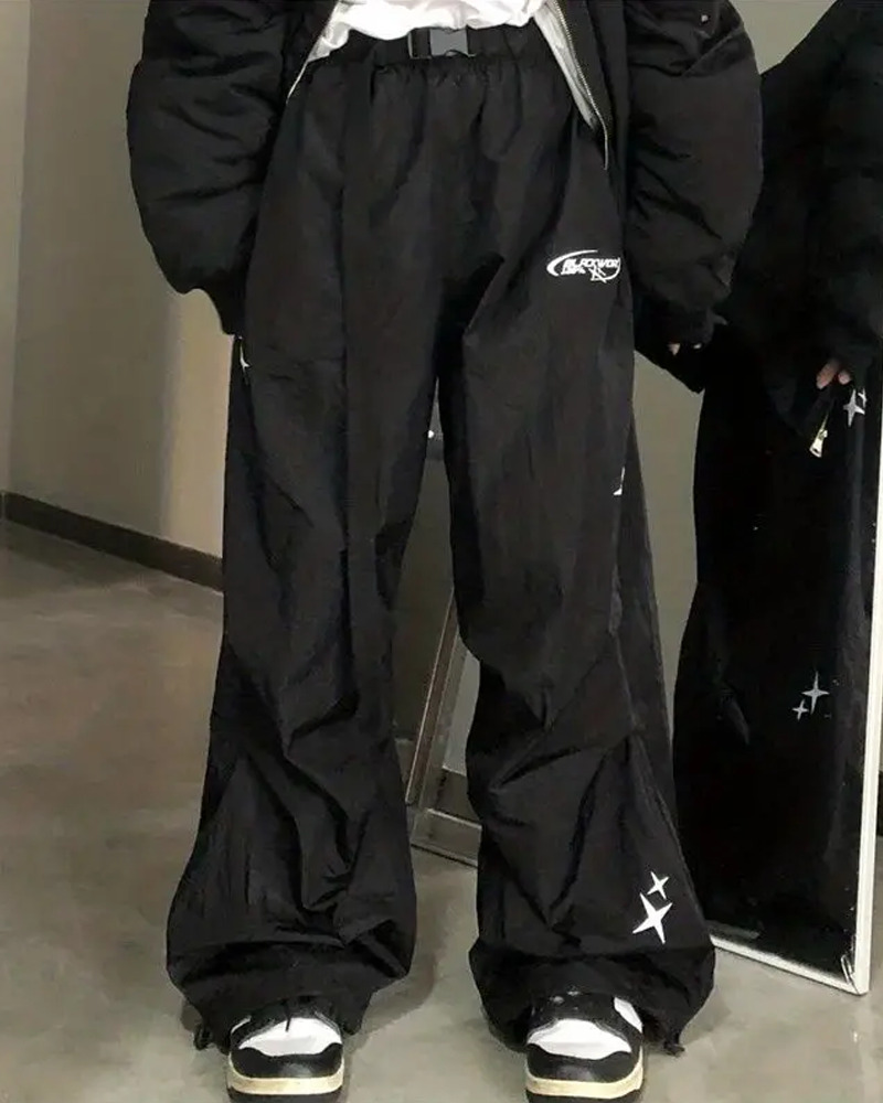 Y2K Parachute Pants - Retro 90s Grunge, Summer Y2K Outfits, Hip Hop Fashion, Pastel Goth Style