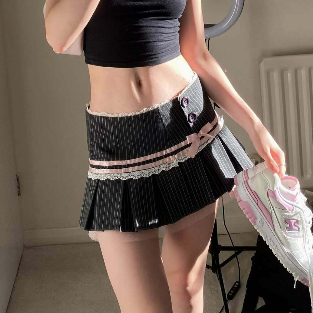 Y2K Pastel Goth Micro Mini Skirt - Retro 90s Grunge Summer Outfit, Y2K Party & Club Fashion