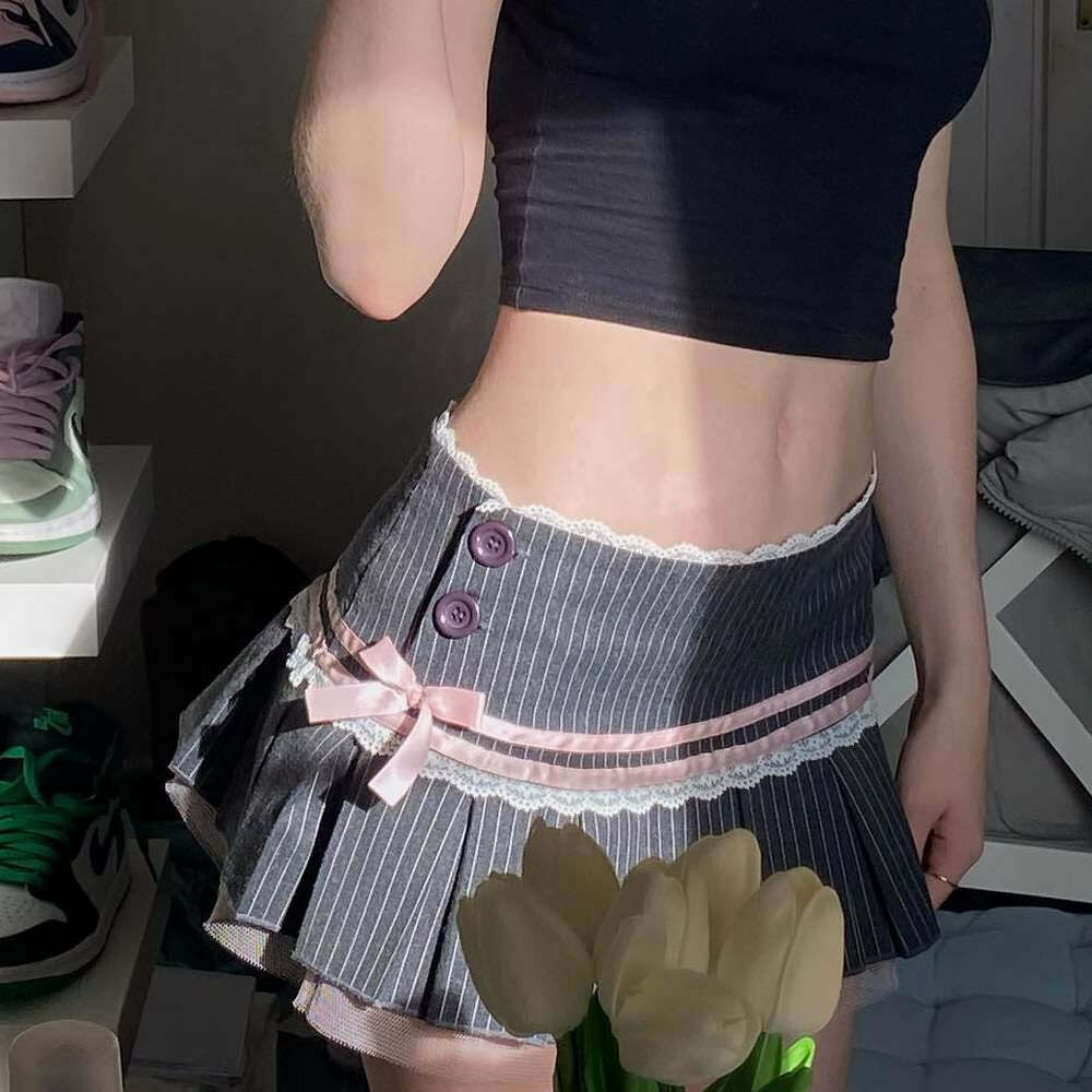 Y2K Pastel Goth Micro Mini Skirt - Retro 90s Grunge Summer Outfit, Y2K Party & Club Fashion