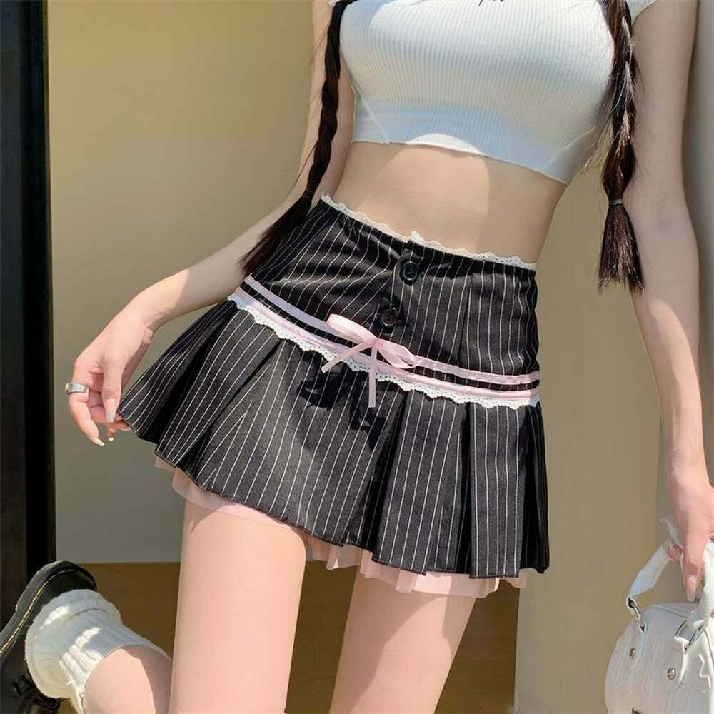 Y2K Pastel Goth Micro Mini Skirt - Retro 90s Grunge Summer Outfit, Y2K Party & Club Fashion