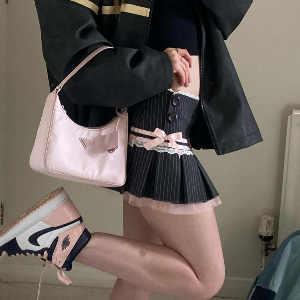 Y2K Pastel Goth Micro Mini Skirt - Retro 90s Grunge Summer Outfit, Y2K Party & Club Fashion