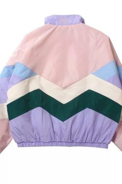 Y2K Pastel Punk Windbreaker Jacket - Retro 90s Grunge, Summer Y2K Outfits, Y2K Fashion