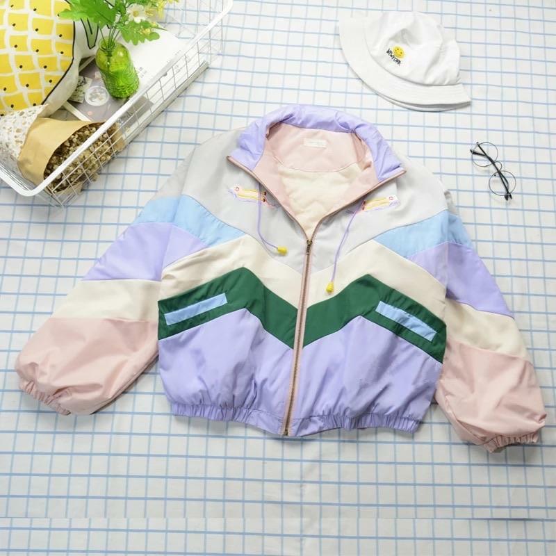 Y2K Pastel Punk Windbreaker Jacket - Retro 90s Grunge, Summer Y2K Outfits, Y2K Fashion