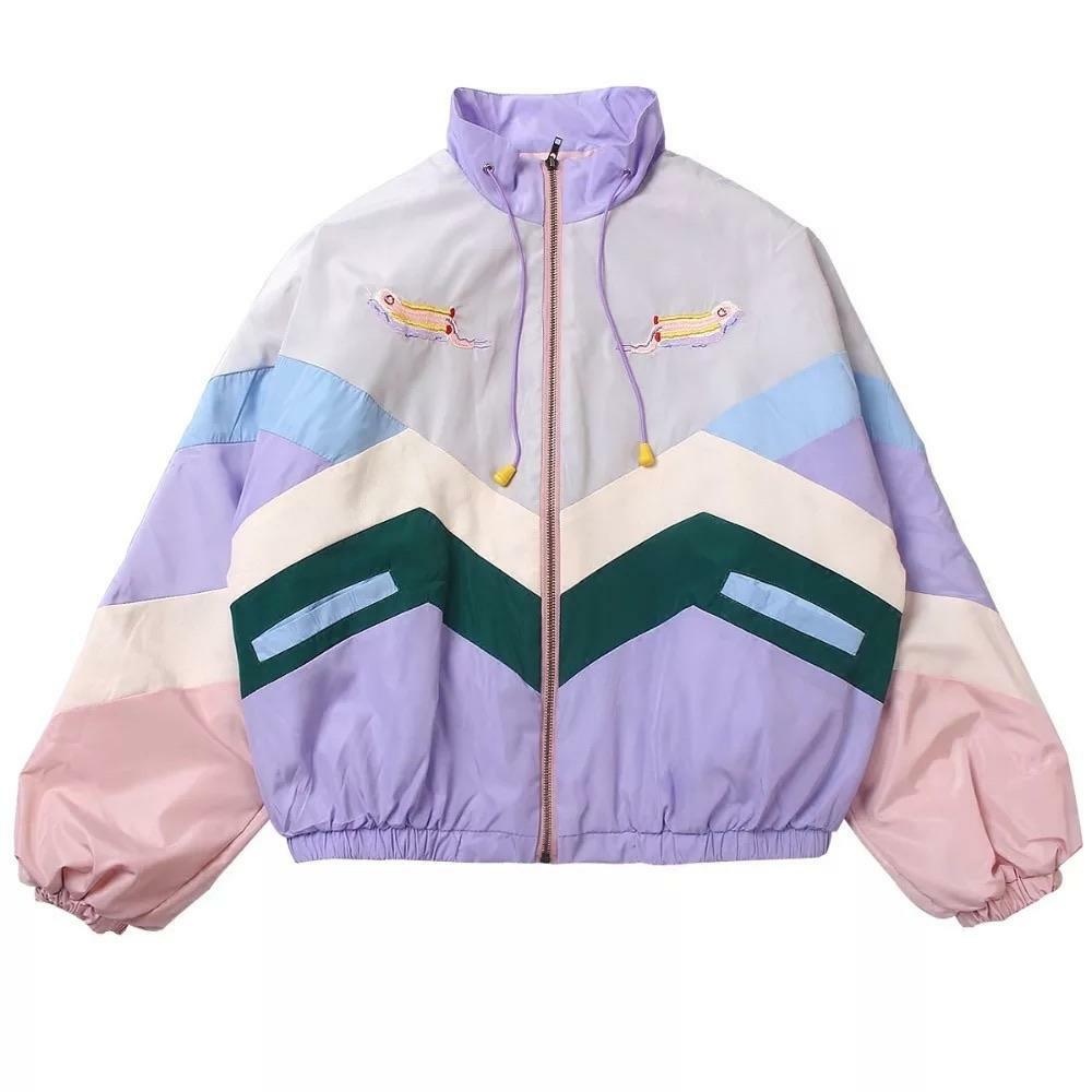 Y2K Pastel Punk Windbreaker Jacket - Retro 90s Grunge, Summer Y2K Outfits, Y2K Fashion