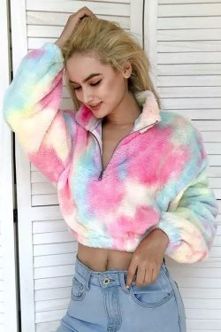 Y2K Pastel Teddy Bear Jacket - Retro 90s Grunge, Summer Y2K Outfits, Baby Tees, and Y2
