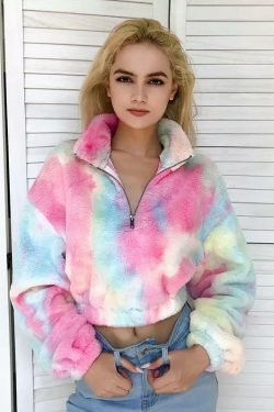 Y2K Pastel Teddy Bear Jacket - Retro 90s Grunge, Summer Y2K Outfits, Baby Tees, and Y2