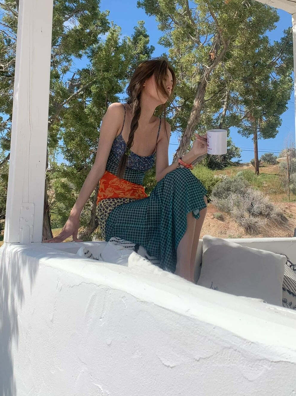 Y2K Patchwork Maxi Dress - Retro 90s Grunge Summer Outfit, Y2K Fashion for Women