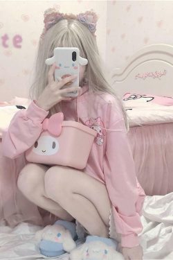 Y2K Pink Anime Hoodie - Retro 90s Grunge, Summer Y2K Outfits, Pastel Goth, Y2K Club Fashion