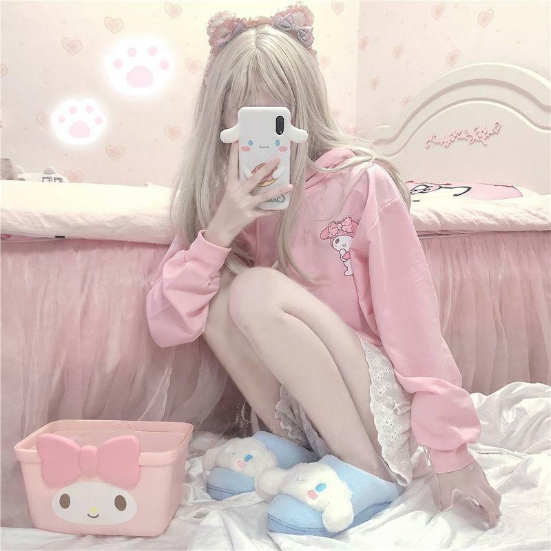 Y2K Pink Anime Hoodie - Retro 90s Grunge, Summer Y2K Outfits, Pastel Goth, Y2K Club Fashion