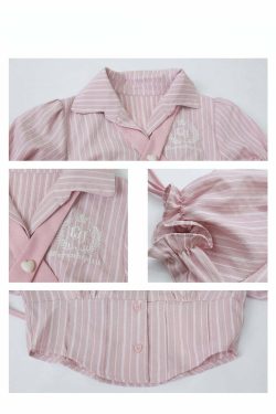 Y2K Pink Blouse Suspender Dress Set - Retro 90s Grunge Summer Outfit, Y2K Party & Club Fashion