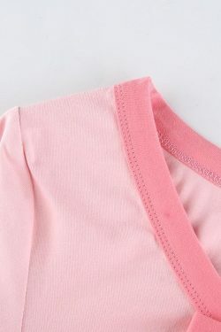 Y2K Pink Bow Crop Top - 90s Grunge, Retro Summer, Pastel Goth, Party & Club Outfits