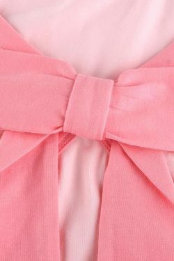 Y2K Pink Bow Crop Top - 90s Grunge, Retro Summer, Pastel Goth, Party & Club Outfits
