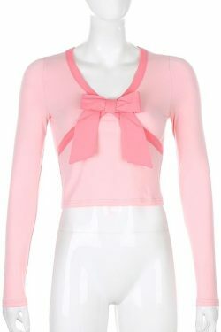 Y2K Pink Bow Crop Top - 90s Grunge, Retro Summer, Pastel Goth, Party & Club Outfits