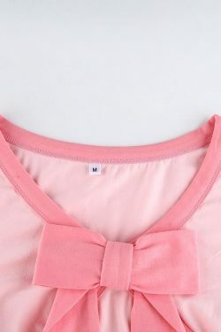 Y2K Pink Bow Crop Top - 90s Grunge, Retro Summer, Pastel Goth, Party & Club Outfits