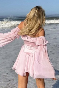 Y2K Pink Corset Mini Dress Set - 90s Grunge, Retro, Pastel Goth, Y2K Party & Club Outfits