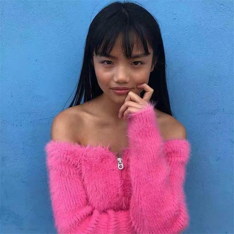 Y2K Pink Fur Crop Top - 90s Grunge, Retro Summer, Party & Club Outfits, Baby Tees, Y2K