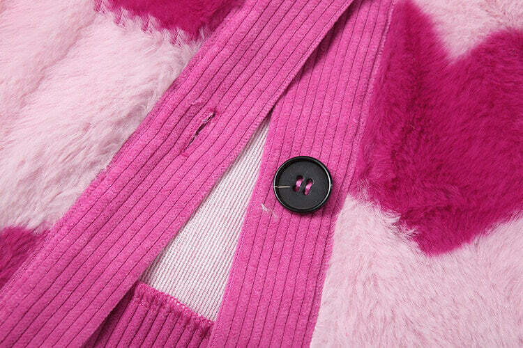 Y2K Pink Hearts Soft Jacket - Retro 90s Grunge, Summer Y2K Outfits, Pastel Goth Fashion