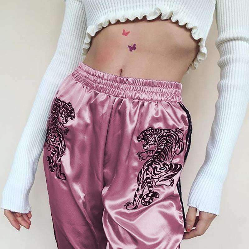 Y2K Pink Hip Hop Pants - 90s Grunge, Retro Style, Summer Y2K Outfits, Y2K Fashion Essentials