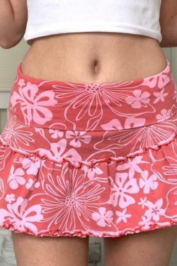 Y2K Pink Ruffle Skirt - 90s Grunge, Retro Summer, Pastel Goth, Y2K Party & Club Outfits